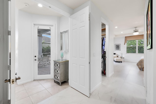 hallway with french doors