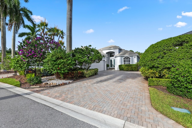 view of front of house with a garage