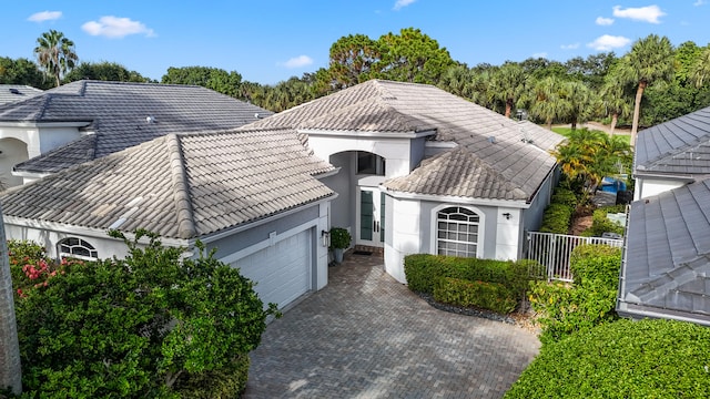 view of front of home with a garage