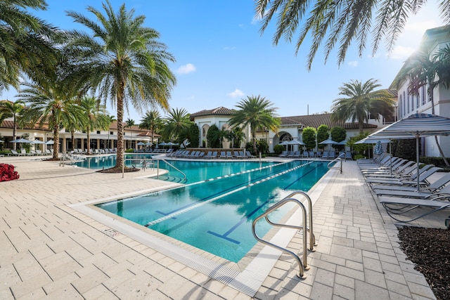 view of pool with a patio