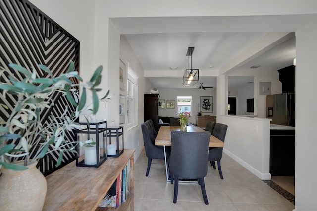 dining room featuring light tile patterned floors