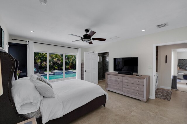 1305 NE 1st Ave, Fort Lauderdale, FL 33304 - bedroom featuring access to outside, multiple windows, and recessed lighting