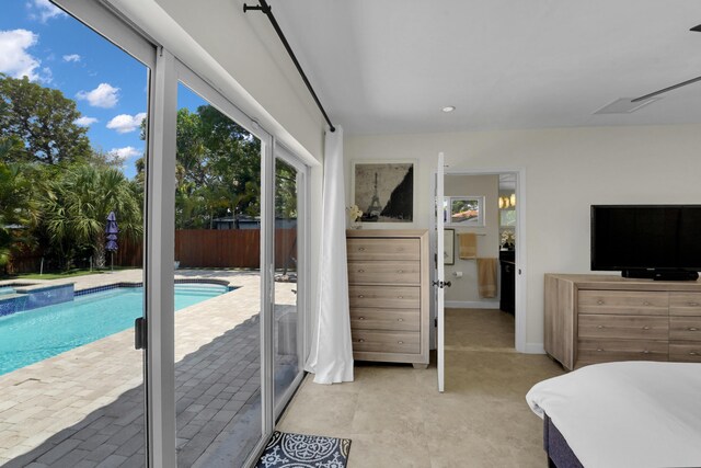 1305 NE 1st Ave, Fort Lauderdale, FL 33304 - bedroom featuring access to outside, multiple windows, and recessed lighting