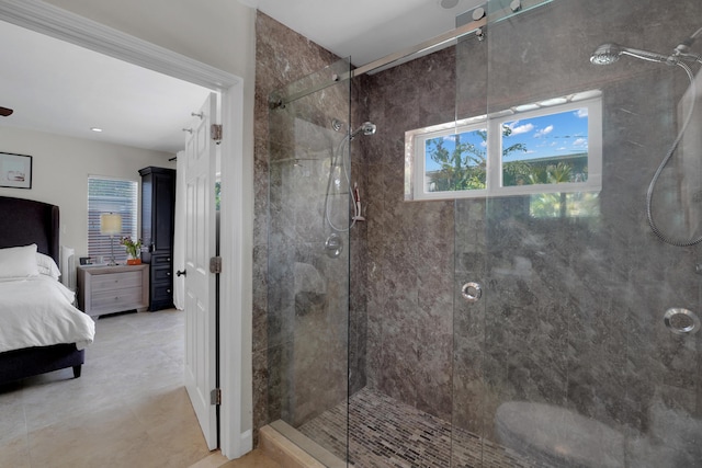 bathroom with walk in shower