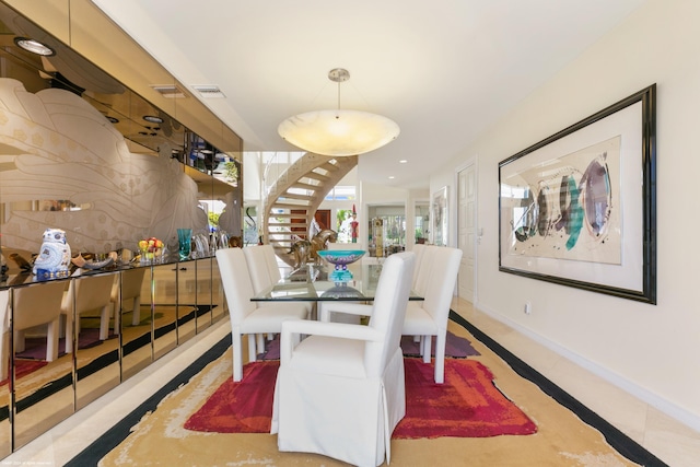 view of tiled dining area