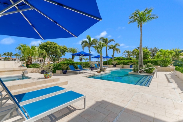 view of pool with a patio