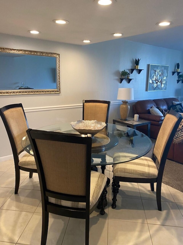 view of tiled dining space