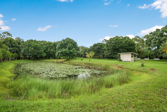 view of yard with a rural view