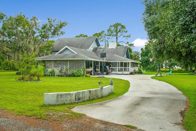 view of home's community featuring a lawn