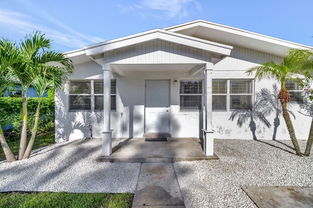 view of front of home with a patio