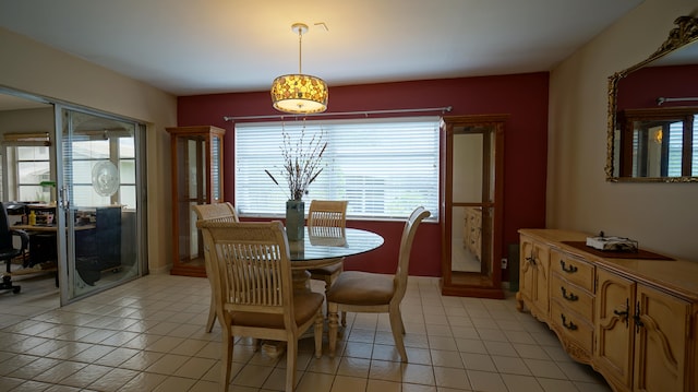 view of tiled dining area