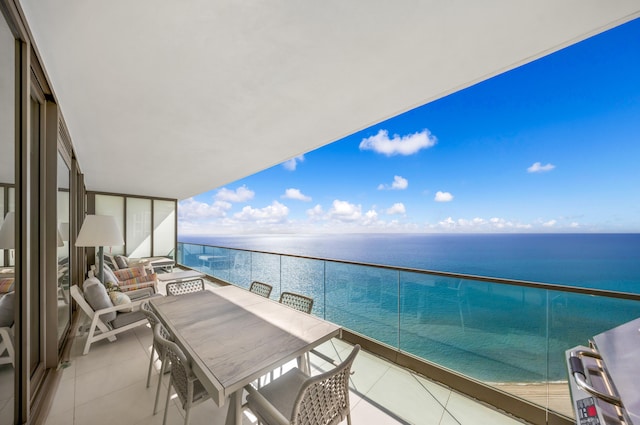 balcony with a water view