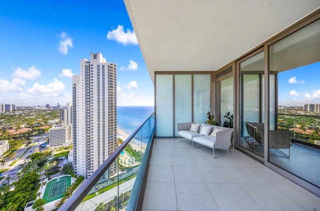 balcony with a water view