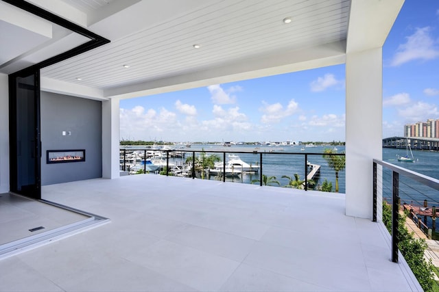 balcony with a water view