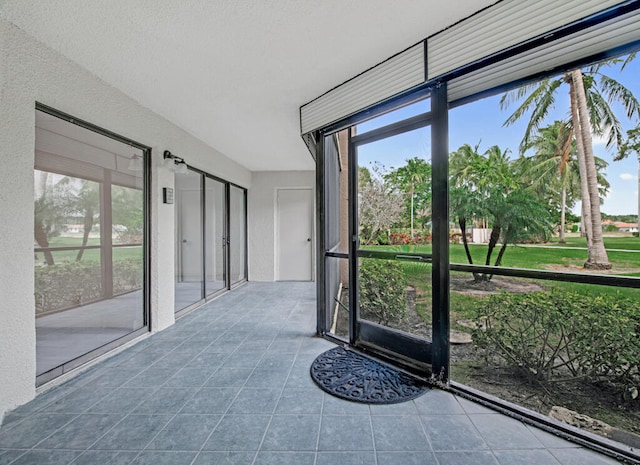 view of unfurnished sunroom