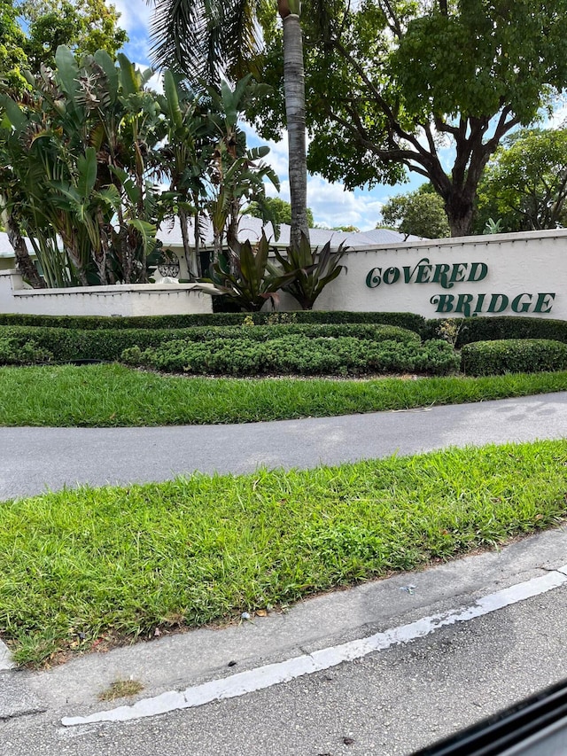 view of community sign