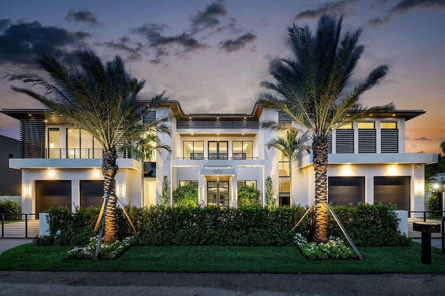 contemporary house featuring a balcony