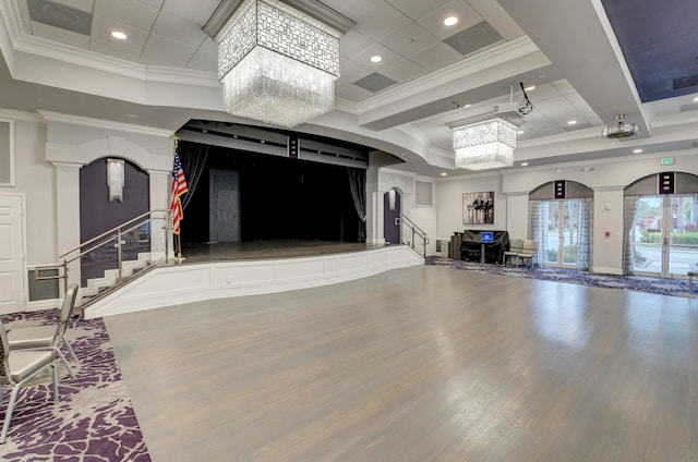 interior space with recessed lighting