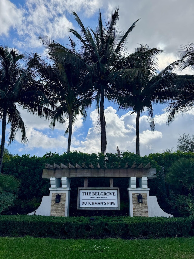 view of community sign