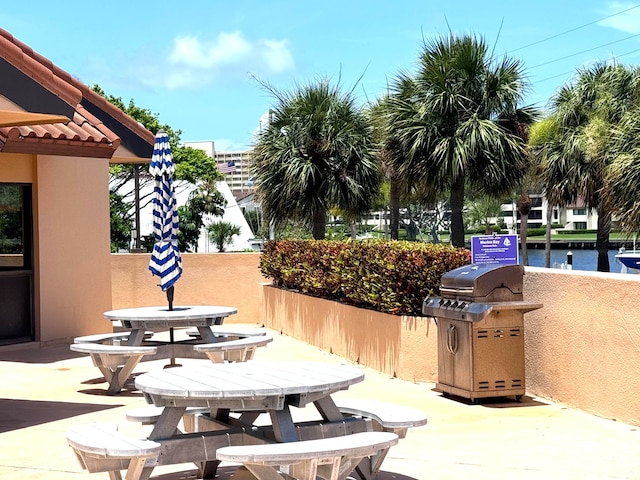 view of patio with grilling area