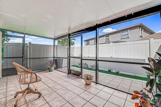 view of unfurnished sunroom