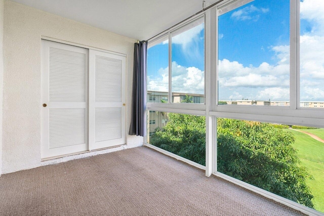 view of unfurnished sunroom