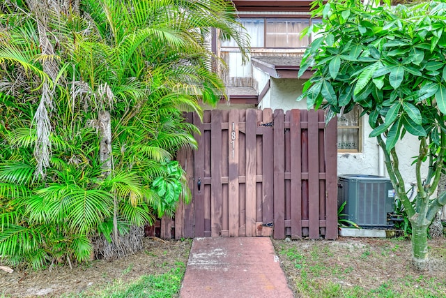 view of gate with central AC