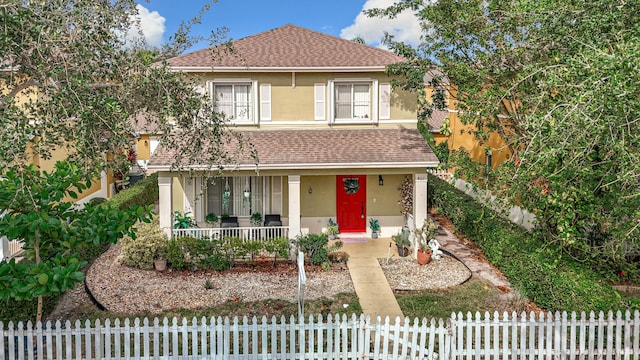 view of front property featuring a porch