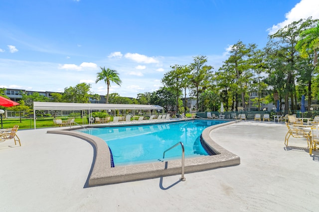 view of pool featuring a patio area