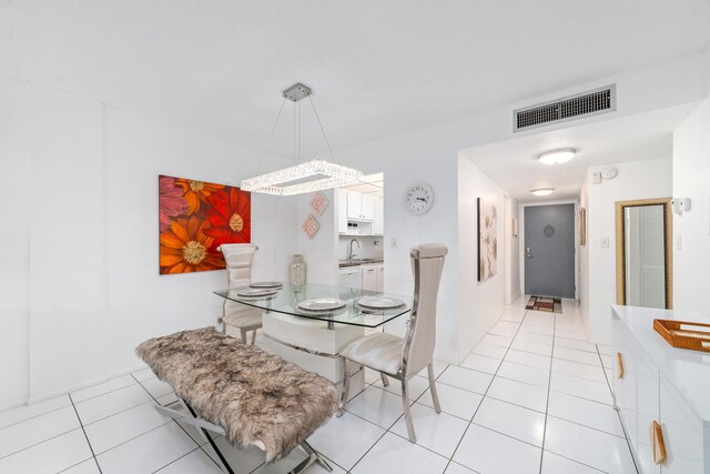 view of tiled dining area