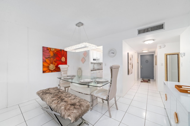 view of tiled dining room