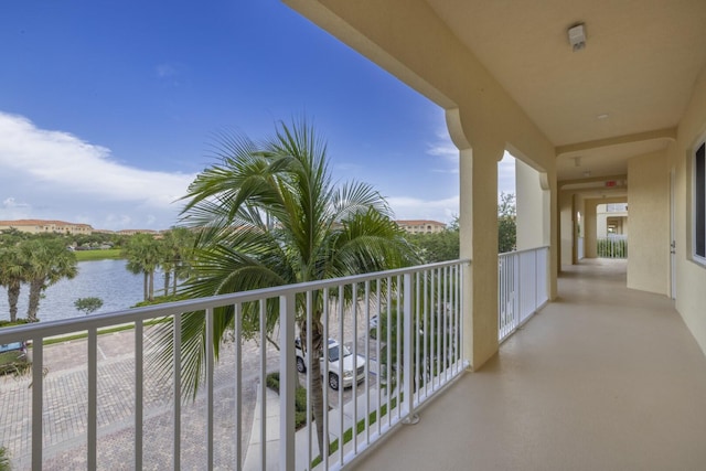 balcony with a water view