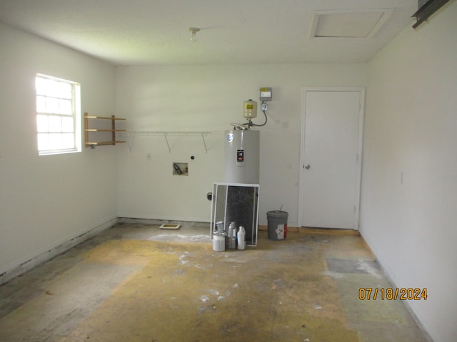 interior space featuring water heater