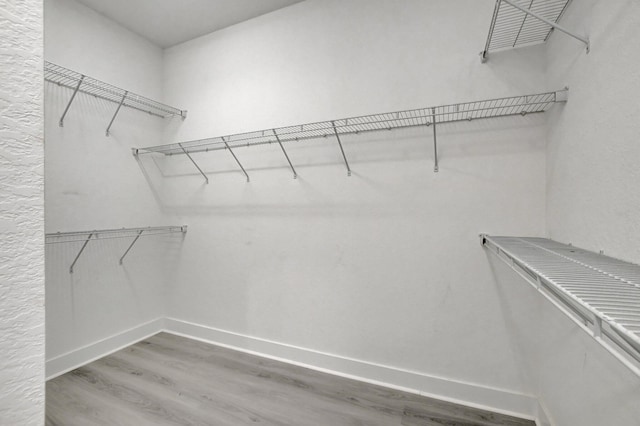 spacious closet featuring hardwood / wood-style flooring