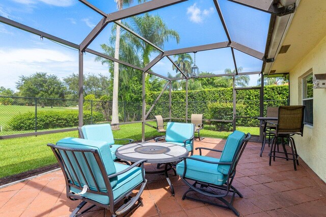 view of sunroom