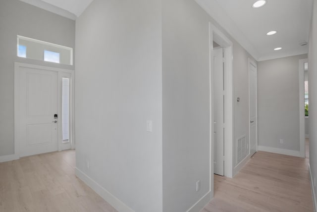 foyer featuring light hardwood / wood-style floors