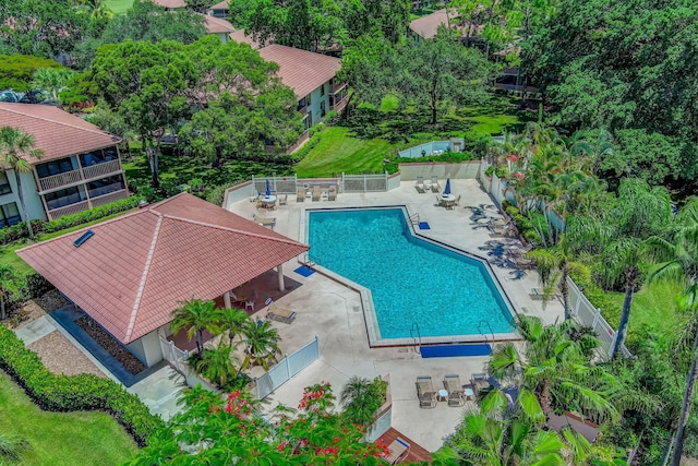 view of pool with a patio area