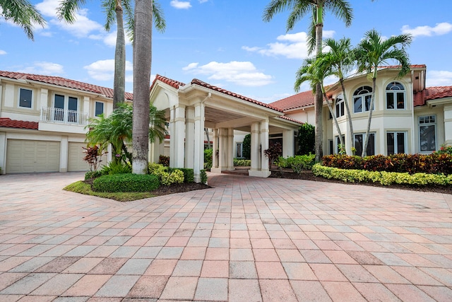 view of property featuring a garage