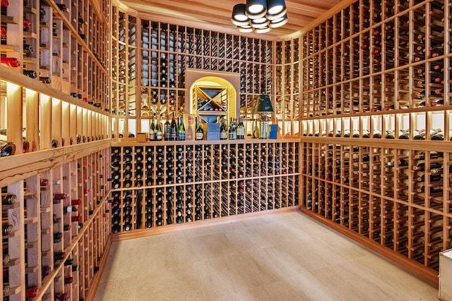 wine cellar featuring tile patterned floors