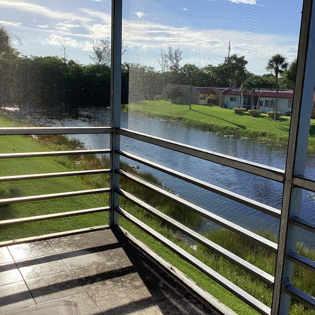 balcony with a water view