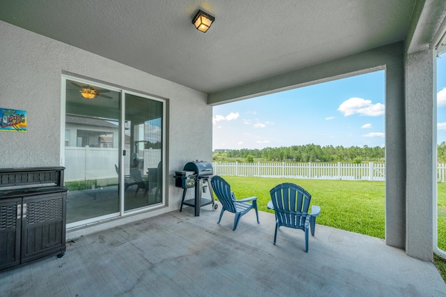 view of patio with grilling area