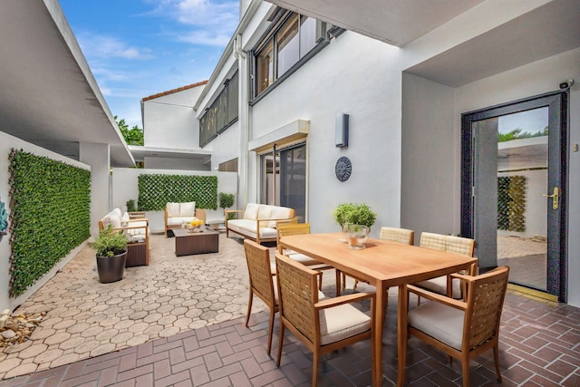 view of patio / terrace featuring an outdoor hangout area