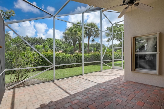 8278 Duomo Cir, Boynton Beach, FL 33472 - unfurnished sunroom featuring ceiling fan