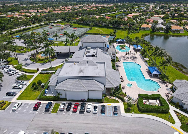 8278 Duomo Cir, Boynton Beach, FL 33472 - drone / aerial view of a pool area and a large body of water