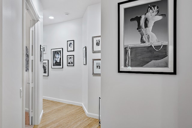 hallway featuring light hardwood / wood-style flooring