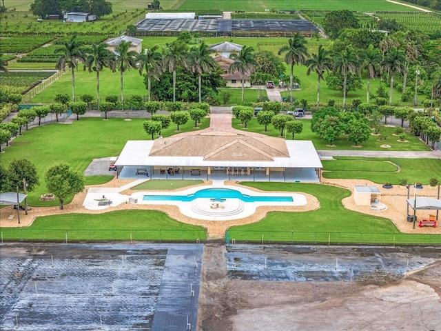 exterior space with a gazebo and a pool