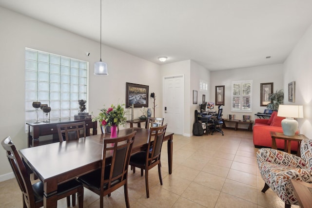 view of tiled dining room