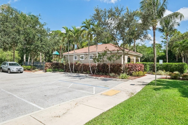 exterior space with a front yard