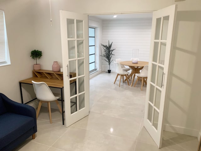 office space featuring french doors