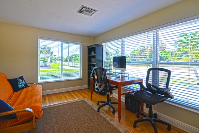 office featuring light hardwood / wood-style flooring